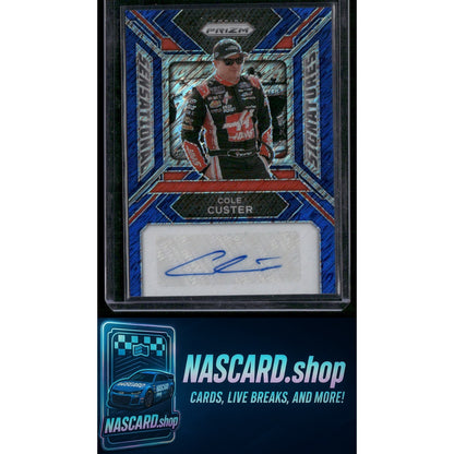 2024 Panini Prizm #SS-CCR Cole Custer Sensational Signatures Blue Shimmer #/4