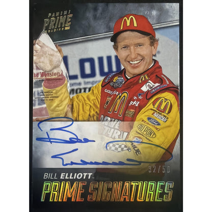 2018 Panini Prime Bill Elliott #PS-BE Signatures Holo Gold /50 Auto