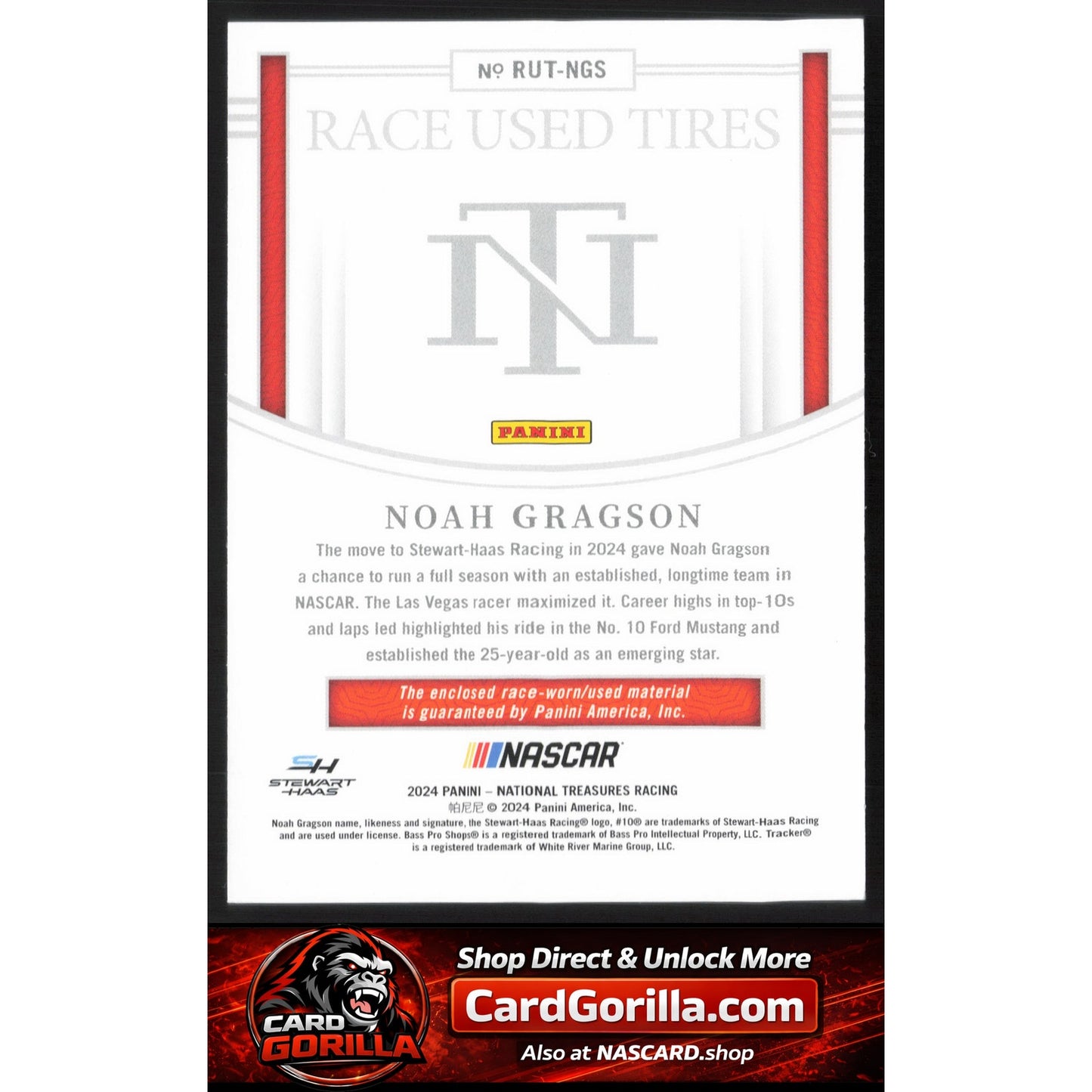 2024 Panini National Treasures Noah Gragson Race Used Tires Holo Silver #/25