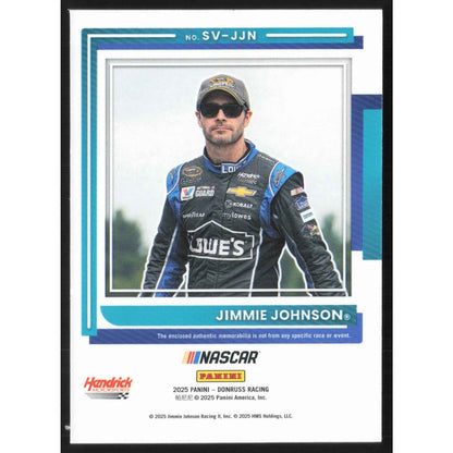 2025 Donruss #SV-JJN Jimmie Johnson Souvenir Swatches Blue #/49