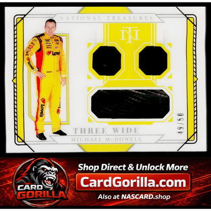 2021 Panini National Treasures #TW-MM Michael McDowell Three Wide #/50