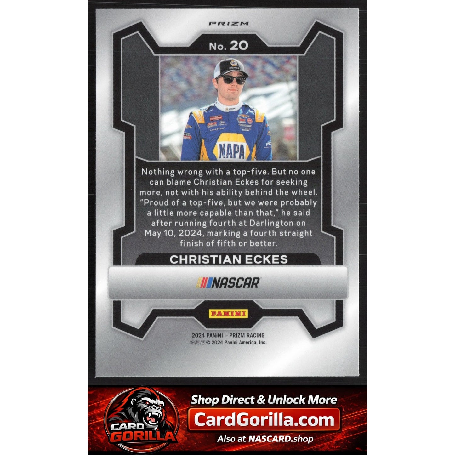 2024 Panini Prizm #20 Christian Eckes White Sparkle