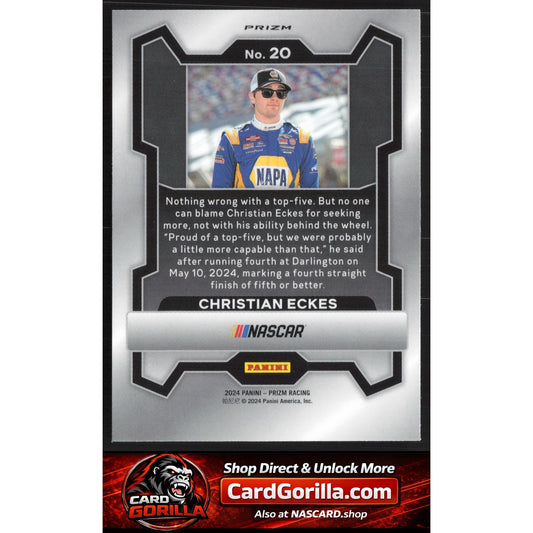 2024 Panini Prizm #20 Christian Eckes White Sparkle