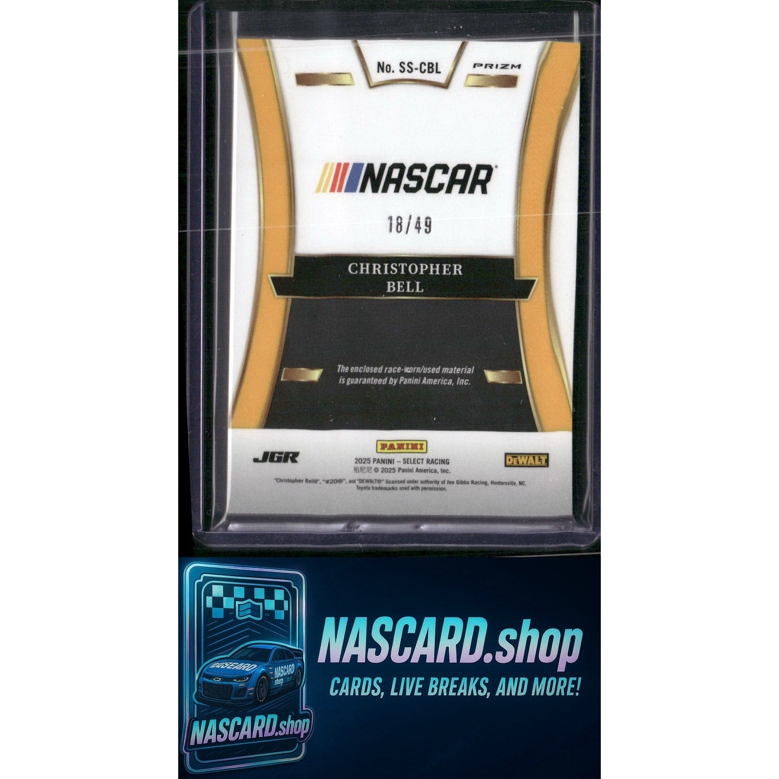 2025 Select Racing #SS-CBL Christopher Bell Selective Swatches Red #/49 - NASCARD.shop