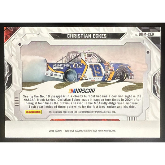 2025 Panini Donruss NASCAR Christian Eckes #BRM-CEK Burning Rubber Materials