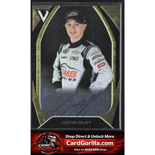 2018 Panini Victory Lane #S-JH Justin Haley Signatures Gold #/99