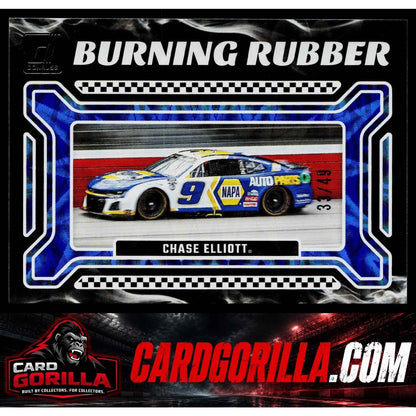 2024 Donruss #7 Chase Elliott Burning Rubber Blue Xplosion #/49