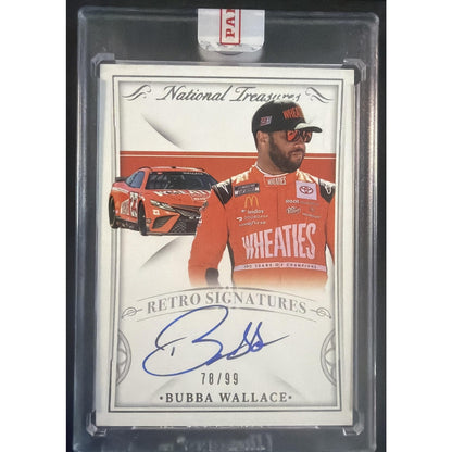 2022 Panini National Treasures Bubba Wallace Retro Signatures Holo Silver /99