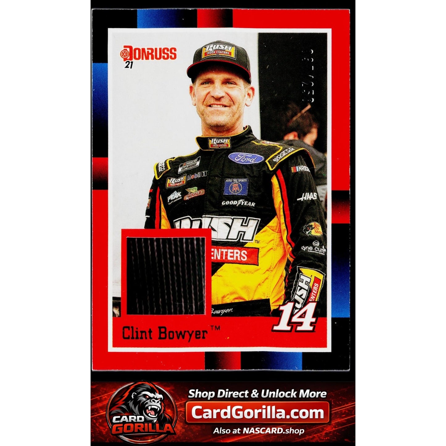 2021 Donruss #88R-CB Clint Bowyer Retro 1988 Relics Red #/250