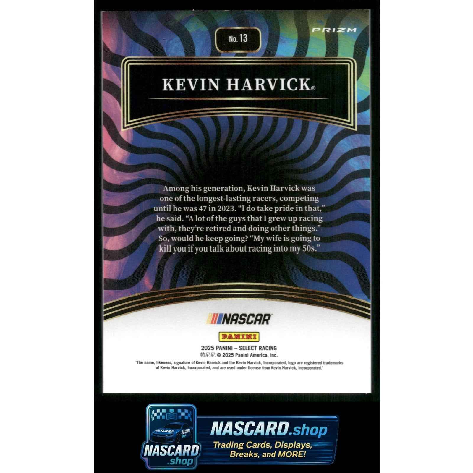 2025 Panini Select #13 Kevin Harvick Color Wheel
