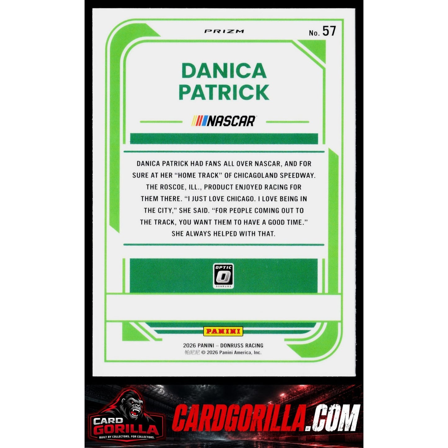 2026 Donruss #57 Danica Patrick Optic Holo