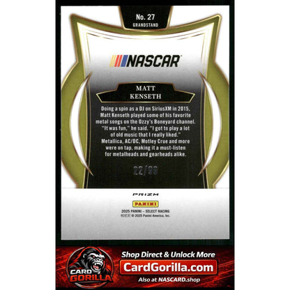 2025 Panini Select #27 Matt Kenseth White Prizms #/99
