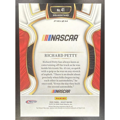 2026 Panini Select NASCAR Richard Petty Grandstand Black and White Prizms /149
