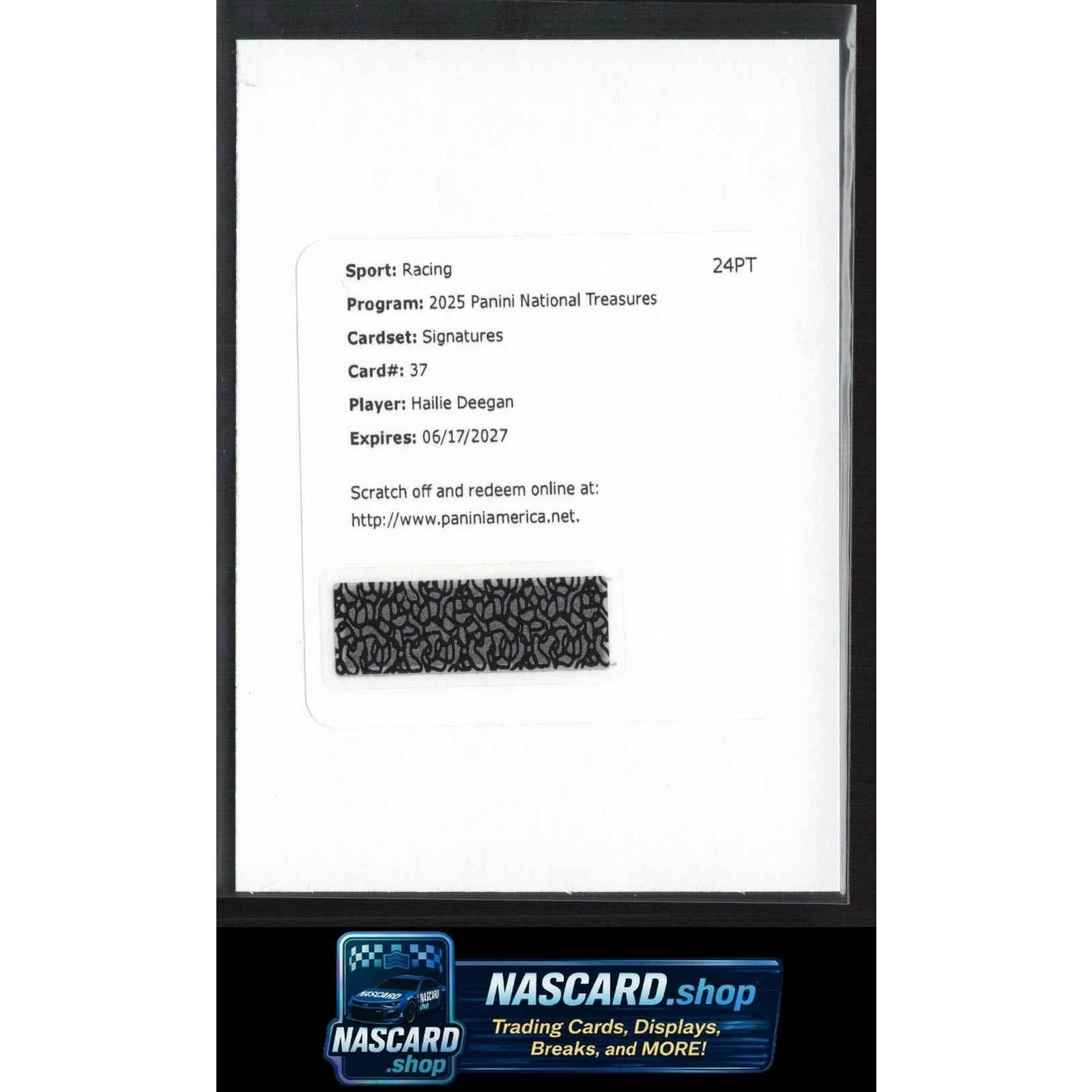 2025 Panini National Treasures #37 Hailie Deegan Signatures #/99 REDEMPTION