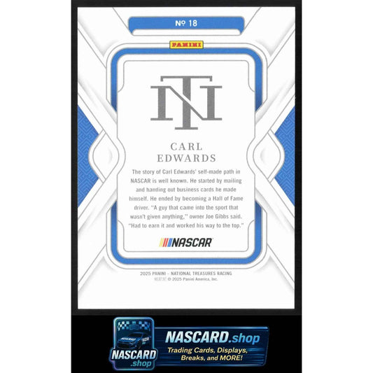 2025 Panini National Treasures #18 Carl Edwards Holo Silver #/25