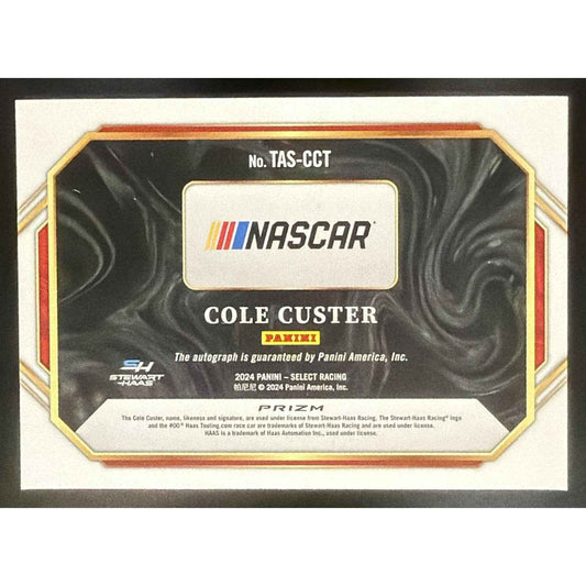 2024 Panini Select Nascar Cole Custer Trackside Action Signatures Flash Prizms