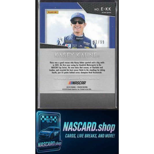 2019 Panini Prizm #E-KK Kasey Kahne Endorsements Green Prizm #/99