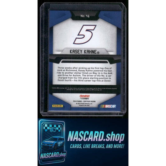 2016 Panini Certified #14 Kasey Kahne Mirror Purple #01/10