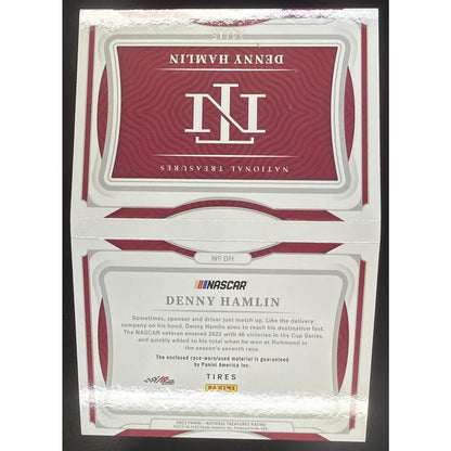 2022 Panini National Treasures Denny Hamlin #DH Jumbo Tire Booklet Duals /15