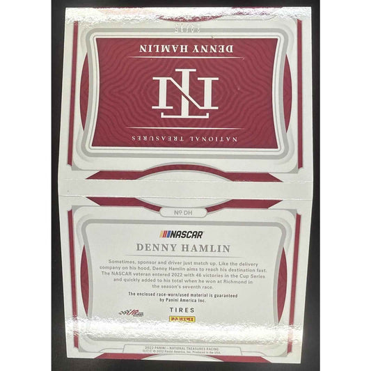 2022 Panini National Treasures Denny Hamlin #DH Jumbo Tire Booklet Duals /15