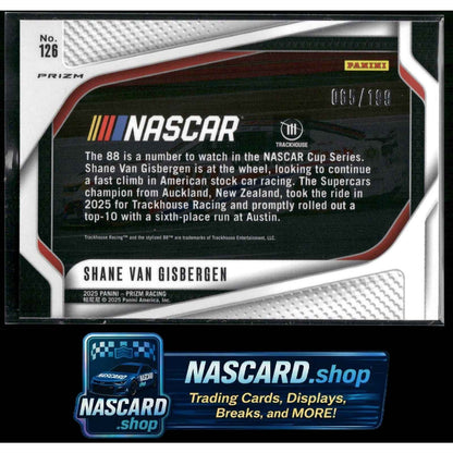 2025 Panini Prizm #126 Shane Van Gisbergen Blue #/199