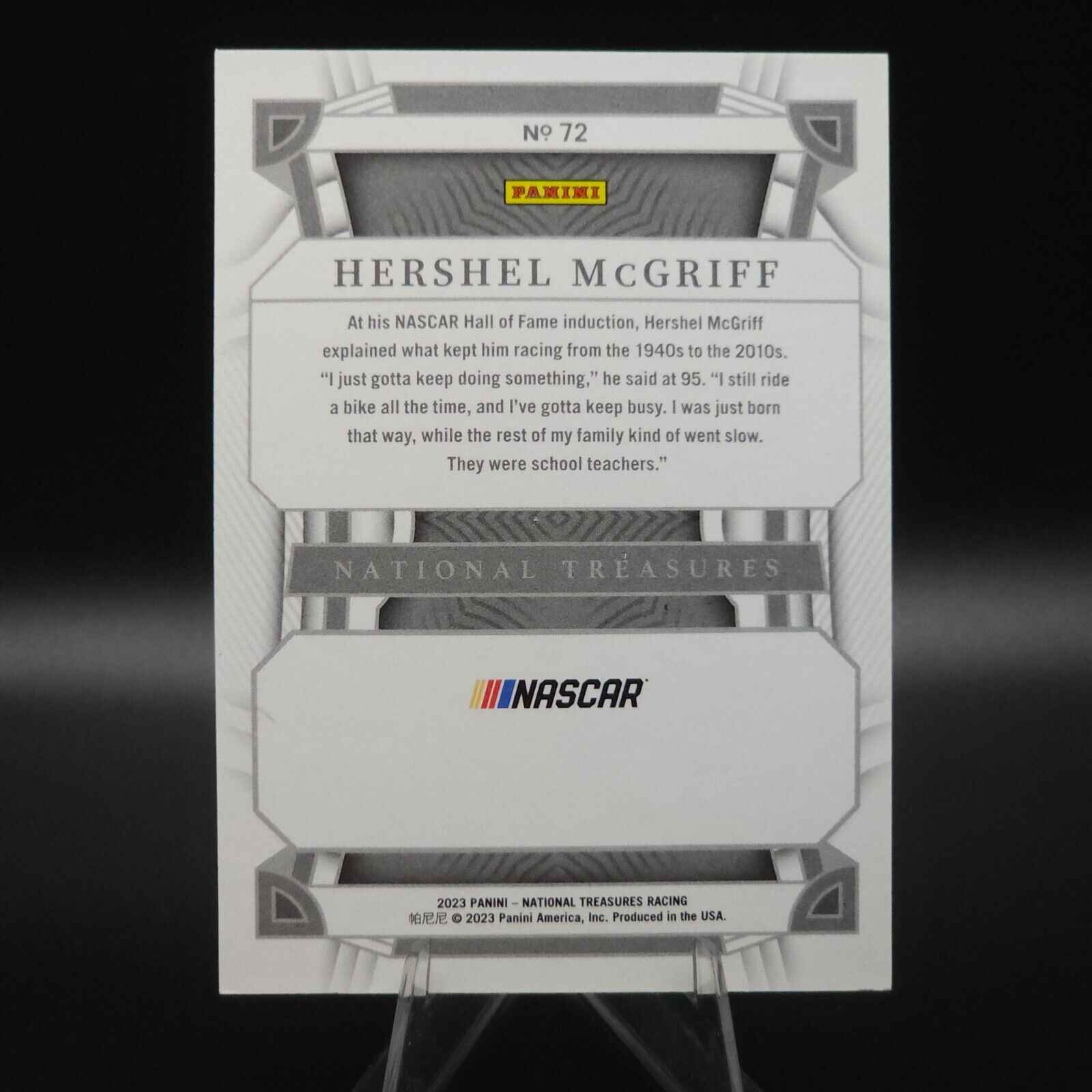 2023 National Treasures NASCAR Diamond Anniversary Hershel McGriff #72 Green /5 - NASCARD.shop