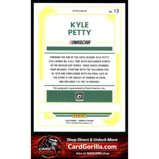 2026 Donruss #13 Kyle Petty Optic Signatures