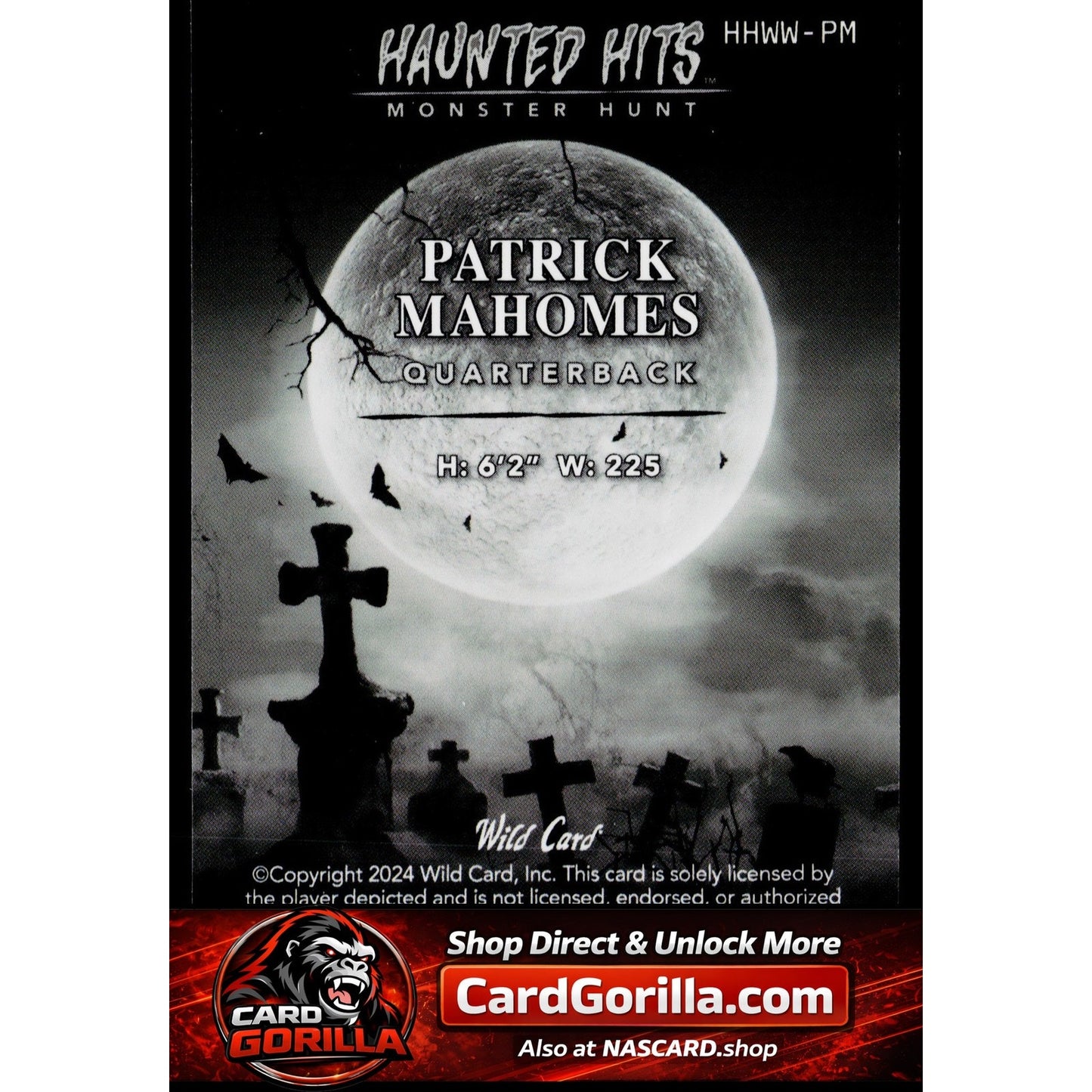 2024 Wild Card Haunted Hits Promo Werewolf Rainbow Purple Patrick Mahomes #/2