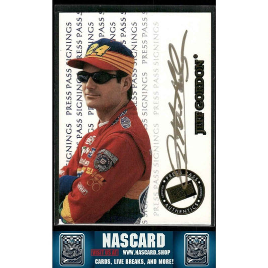 1999 Press Pass Signings Authentic Autograph Jeff Gordon /100 On Card Auto - NASCARD.shop