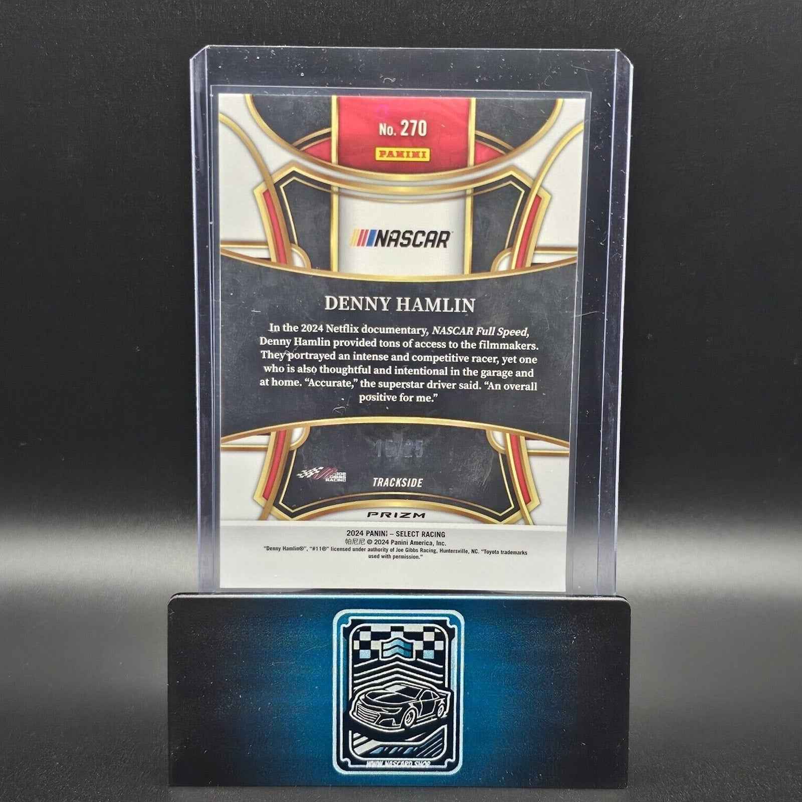 2024 Panini Select Racing Trackside Red And Blue Prizm #270 Denny Hamlin /25 - NASCARD.shop