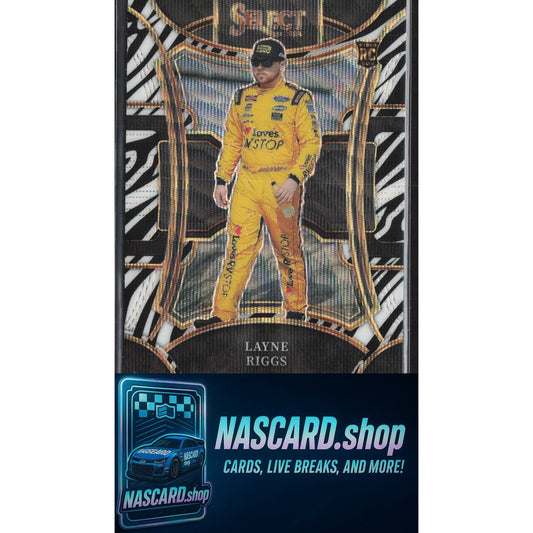 2024 Panini Select Trackside #227 Layne Riggs Zebra Prizms RC SSP