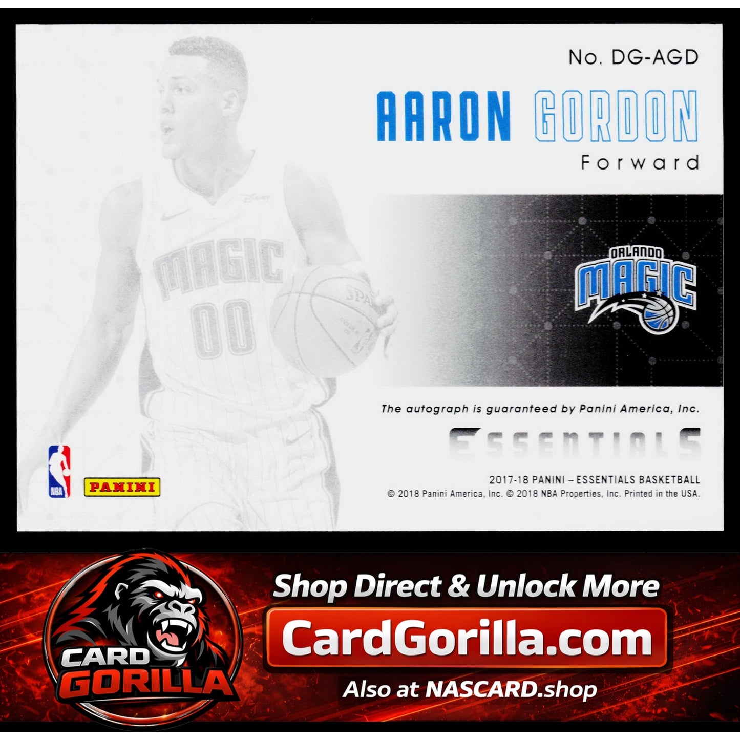 2017-18 Panini Essentials #DG-AGD Aaron Gordon Auto Destined for Greatness #/99