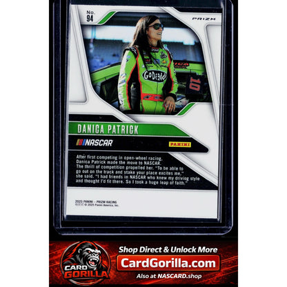 2025 Panini Prizm #94 Danica Patrick White Sparkle
