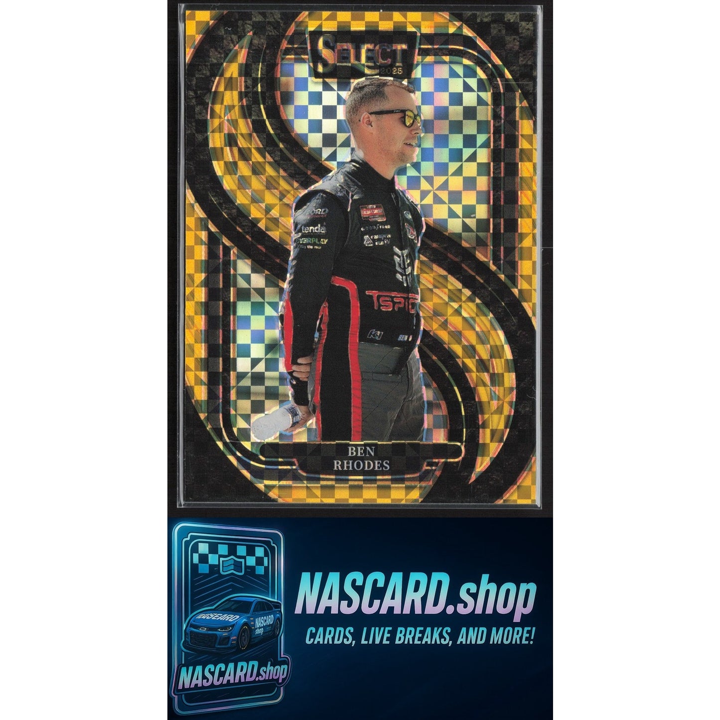 2025 Panini Select #288 Ben Rhodes Gold Power Plaid #/13