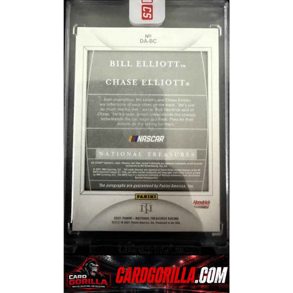 2021 National Treasures Bill Elliott Chase Elliott Dual Autographs Holo Gold #/5