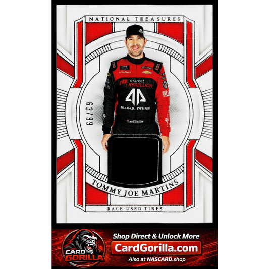2025 Panini National Treasures #RUT-TJM Tommy Joe Martins Race Used Tires #/99
