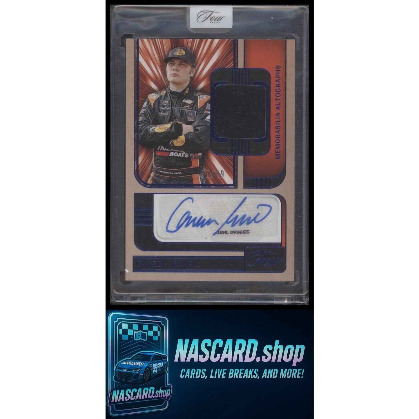 2025 Panini Turn Four #MA-CKP Carson Kvapil Memorabilia Autographs Blue #/49
