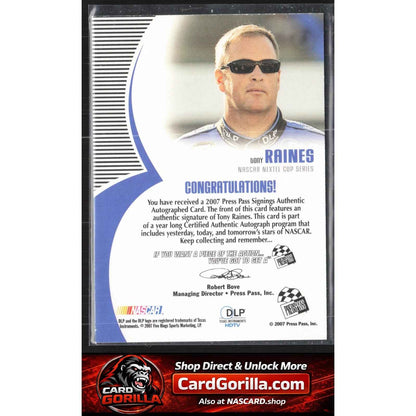2006 Press Pass #NNO Tony Raines Signings Gold #/50