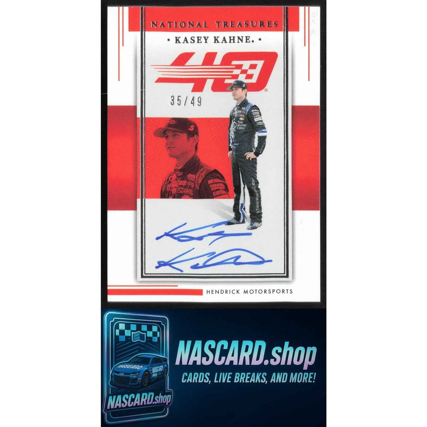 2024 Panini National Treasures Kasey Kahne Hendrick 40th Signatures #/49