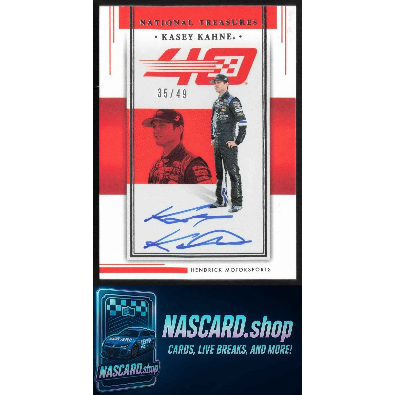 2024 Panini National Treasures Kasey Kahne Hendrick 40th Signatures #/49