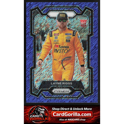 2024 Panini Prizm #32 Layne Riggs Blue Shimmer #10/10 RC