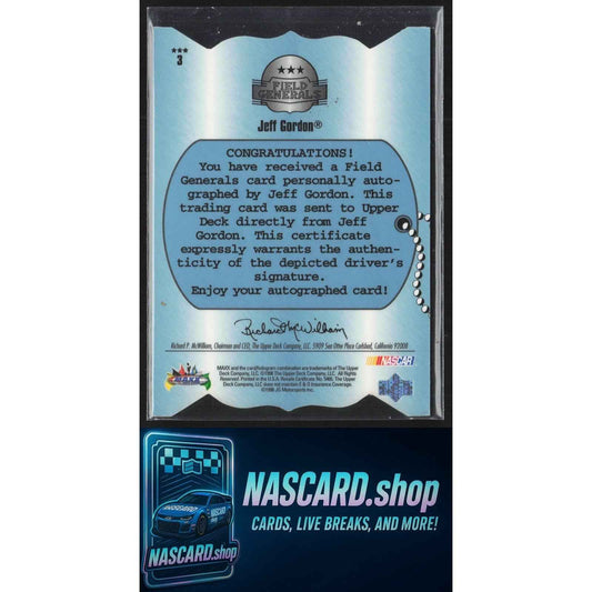 1998 Maxximum #***3 Jeff Gordon Field Generals Three Star Autographs #/100