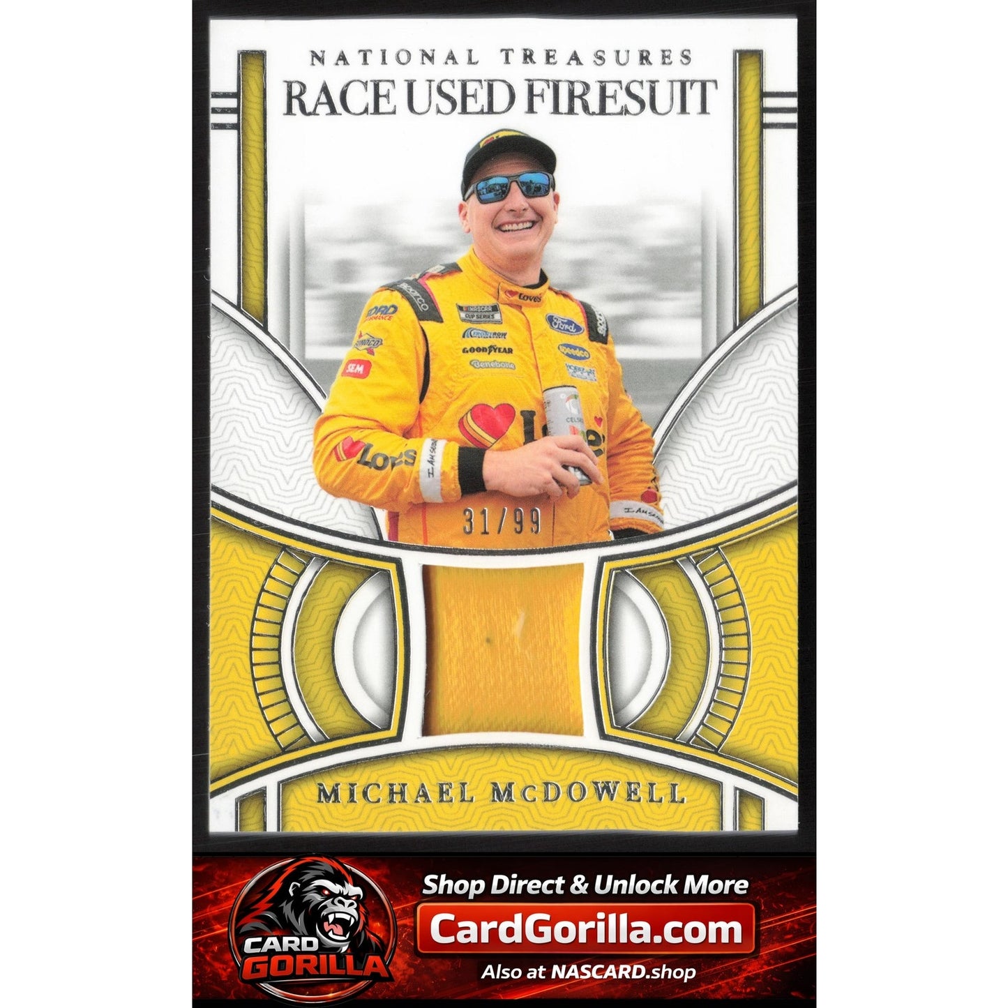 2024 Panini National Treasures #RUF-MMD Michael McDowell Race Used Firesuit #/99