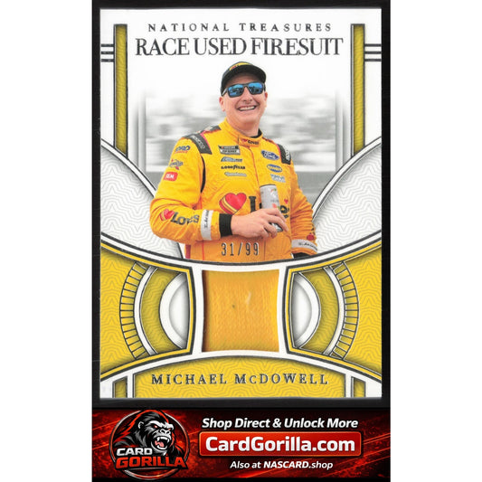 2024 Panini National Treasures #RUF-MMD Michael McDowell Race Used Firesuit #/99