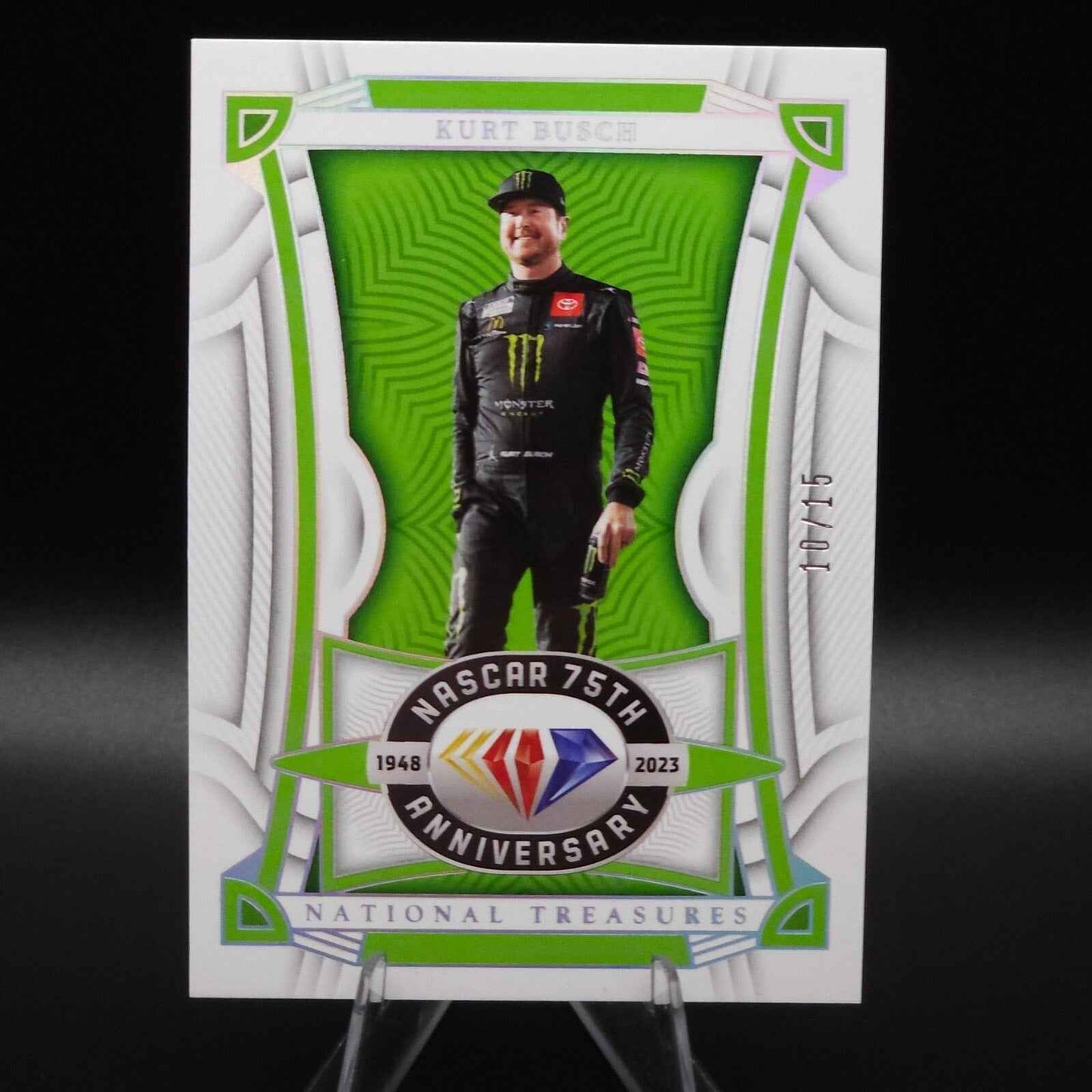 2023 National Treasures NASCAR Diamond Anniversary Holo Silver Kurt Busch /15 - NASCARD.shop