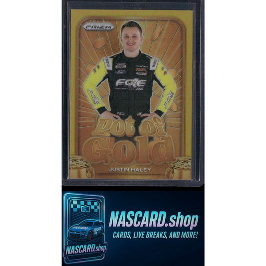 2024 Panini Prizm #14 Justin Haley Pot Of Gold Gold #10/10 - NASCARD.shop