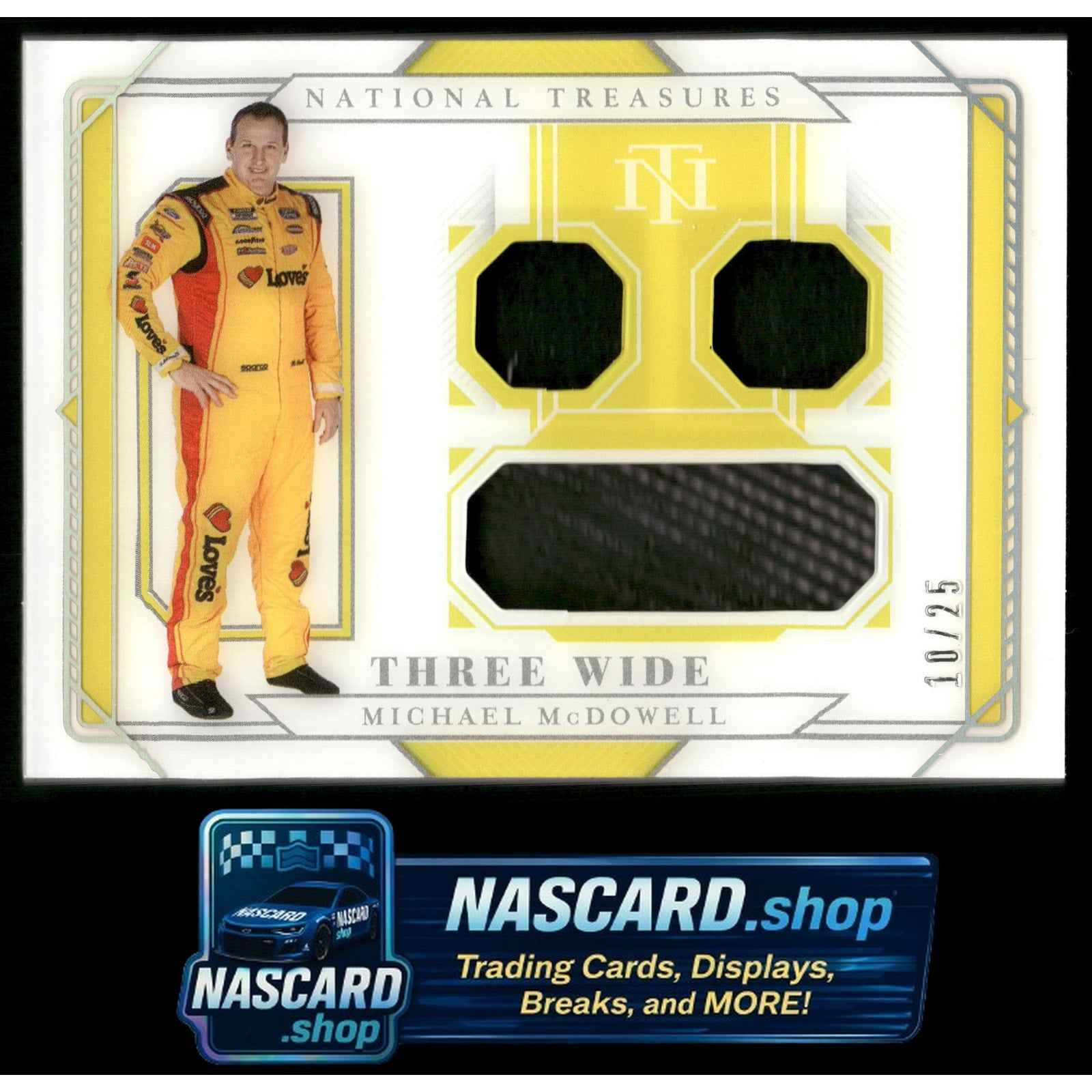 2021 Panini National Treasures #TW-MM Michael McDowell Three Wide #/50