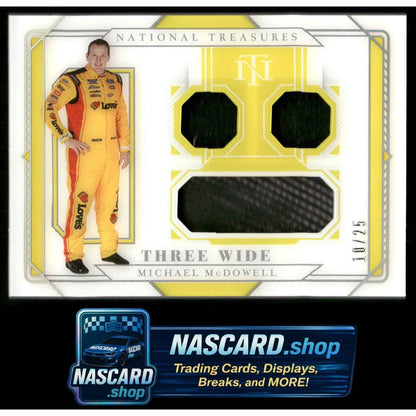 2021 Panini National Treasures #TW-MM Michael McDowell Three Wide #/50