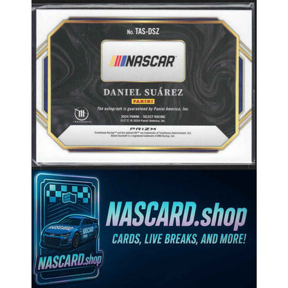2024 Panini Select #TAS-DSZ Daniel Suarez Trackside Action Signatures