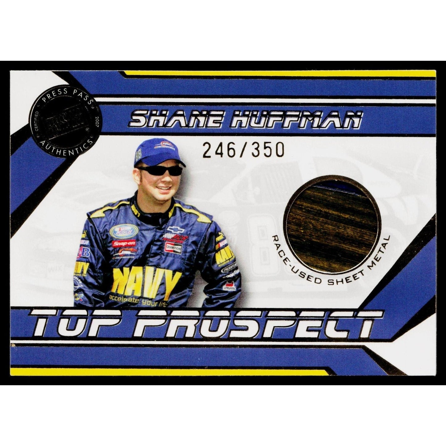 2007 Traks #SH-SM Shane Huffman Top Prospects Sheet Metal #/350